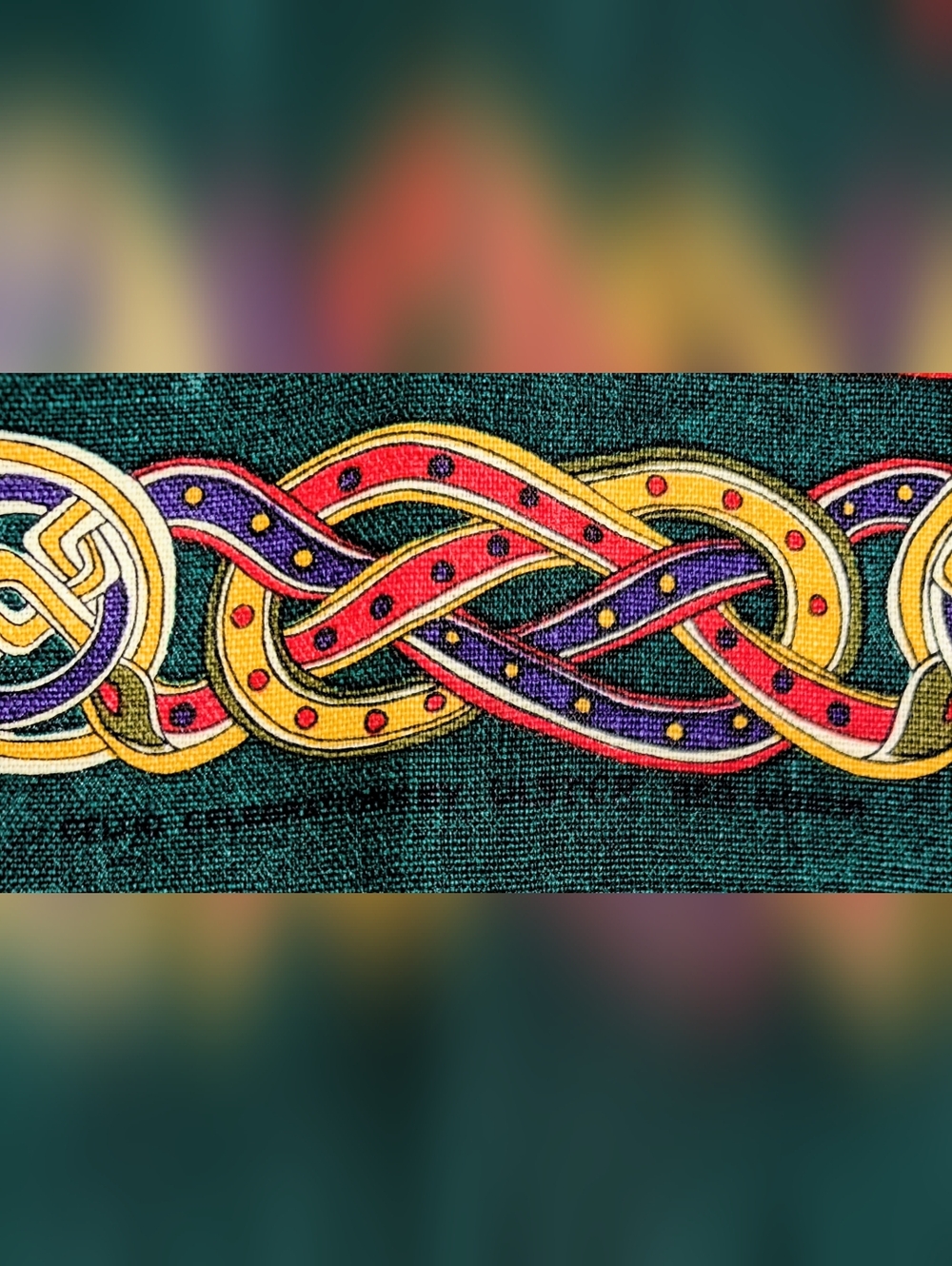 Vintage Ulster Weavers Irish Linen Tea Towel Textiles < Celtic Knot Pattern > - Picture 5 of 8